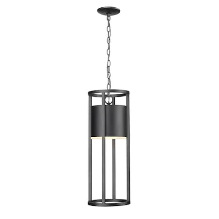Z-Lite Luca Outdoor Chain Mount Ceiling Fixture, 1-Light, 9.25 In.W x 24 In.H, Black/Etched 517CHB-BK-LED